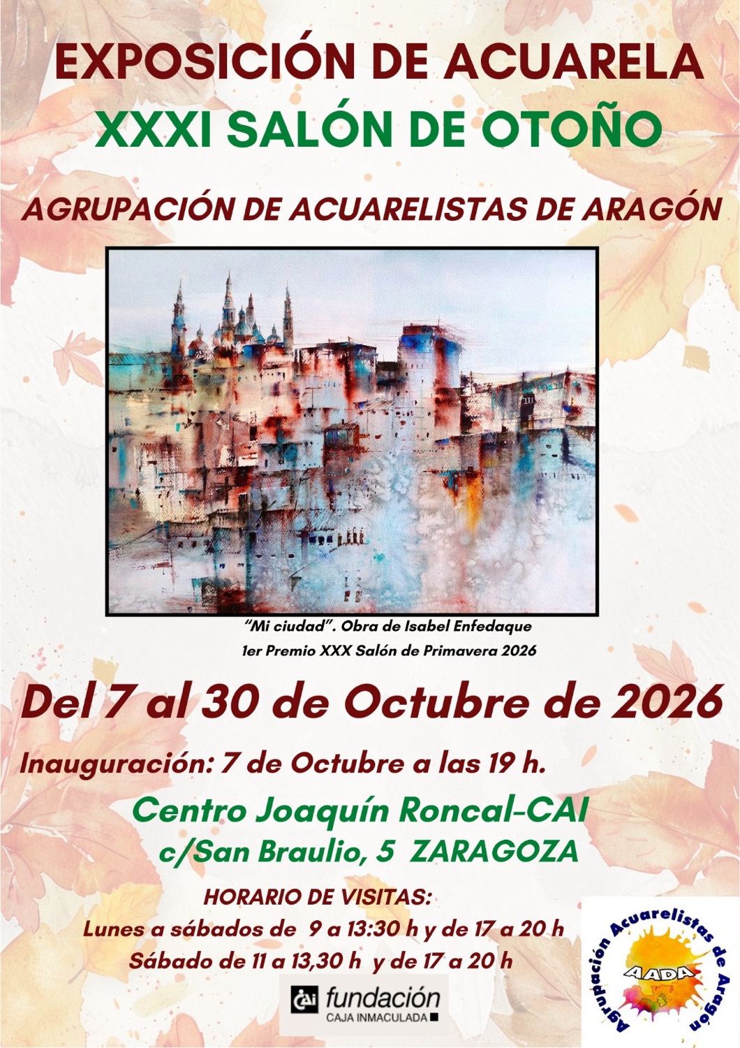 Participación en XXXI Salón de Otoño 2026 con AADA.